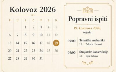 Termin popravnih ispita: 19. kolovoza 2026.